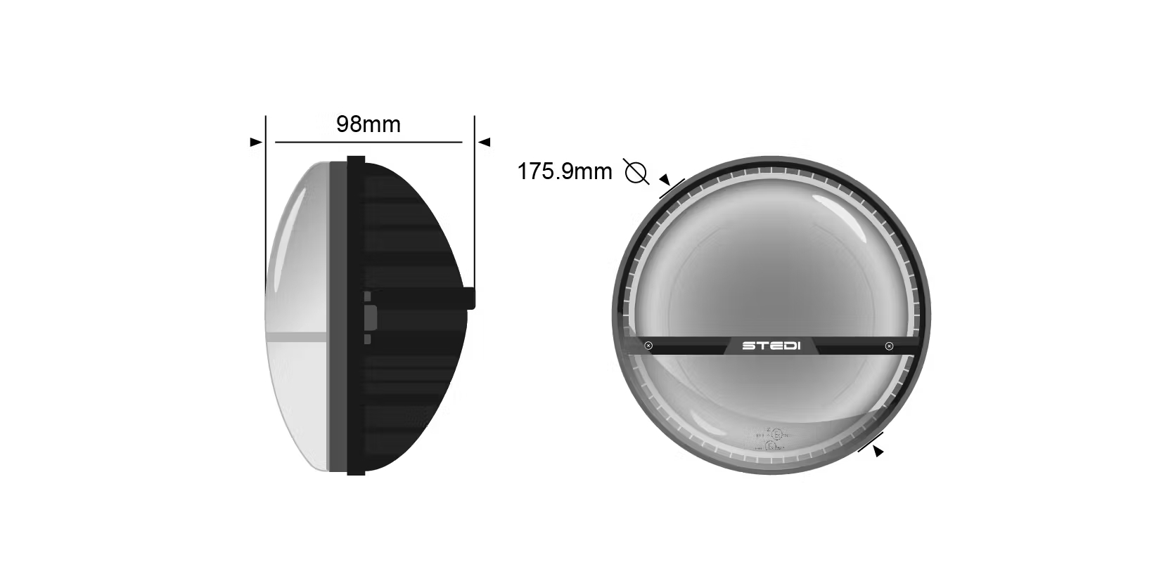 STEDI 7 Inch Homage LED Headlight Chrome | 5700K
